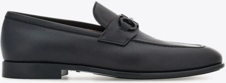 Foster Gancini Ornament Leather Loafers