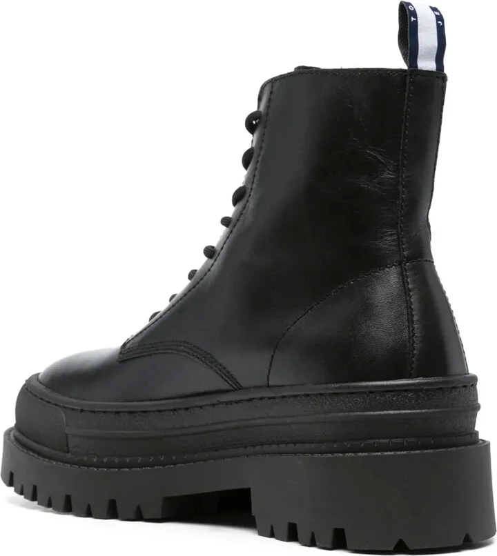 Foxing lace-up leather boots - Image 3