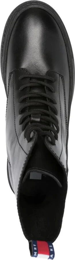 Foxing lace-up leather boots - Image 4