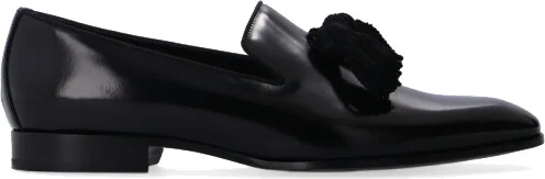 ‘Foxley’ Leather Moccasins, , - Black