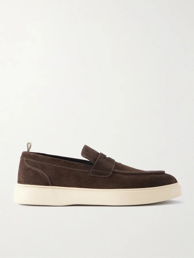 Frame 001 Suede Penny Loafers