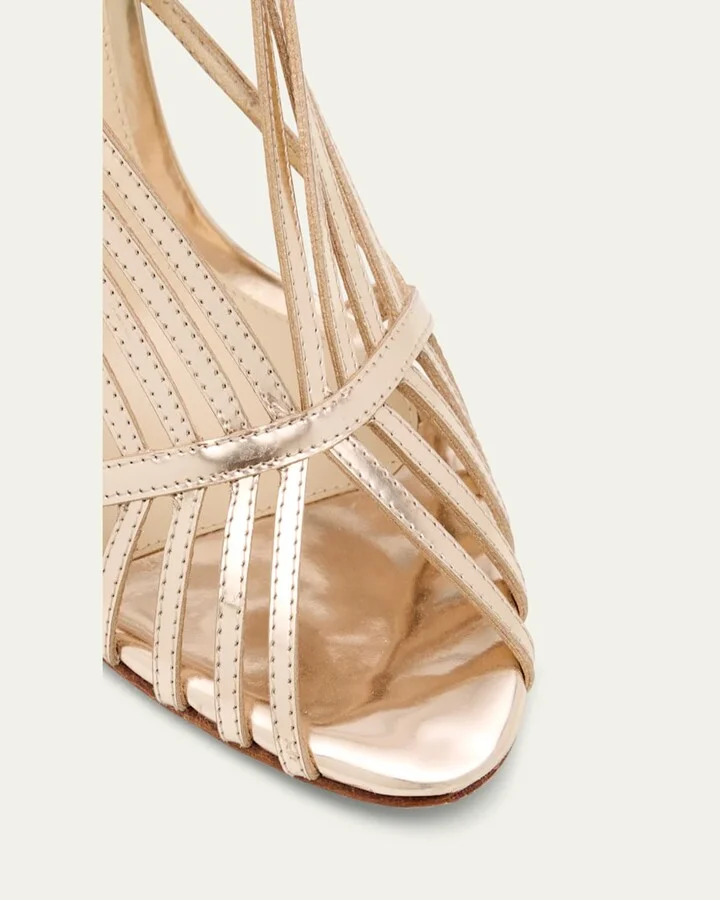 Fran Metallic Leather Sandals - Image 3