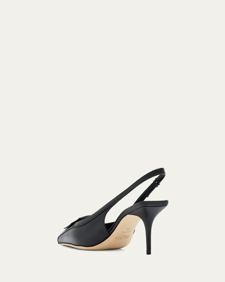 Frances Leather Fold Slingback Pumps - Image 4