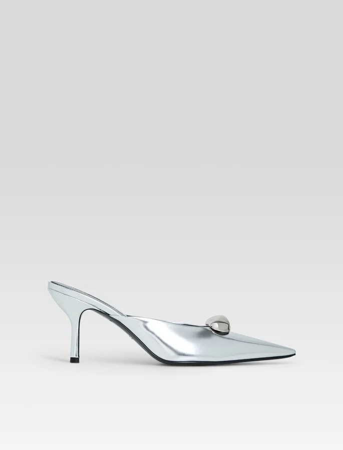 Francesca Leather Kitten Mule