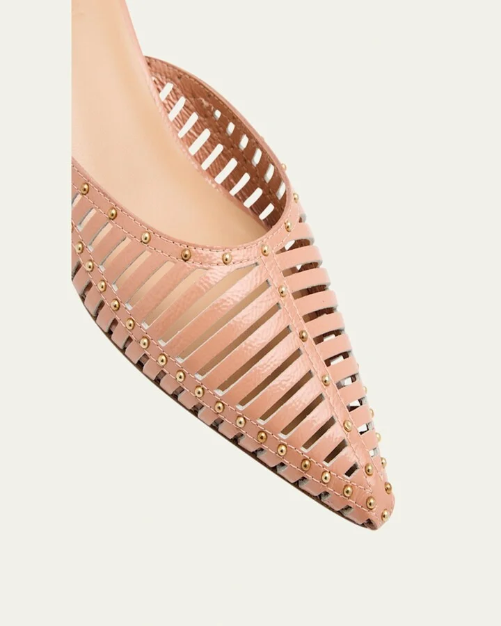 Francine Caged Leather Ankle-Strap Pumps - Image 3