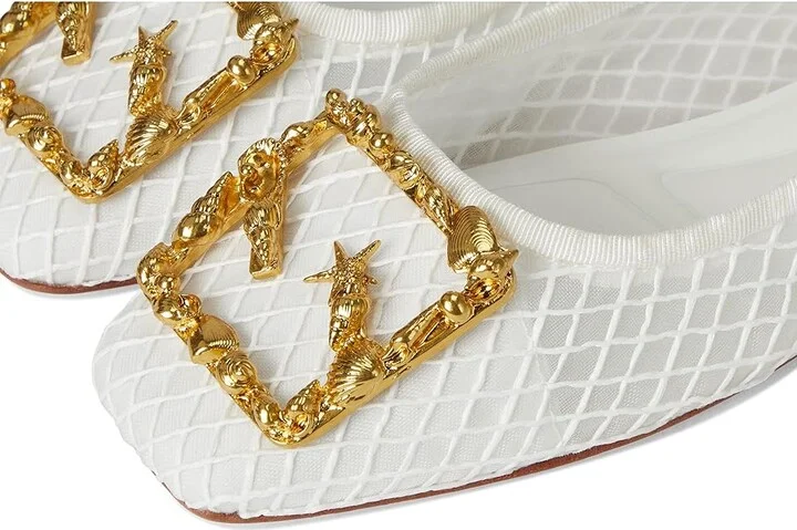 Franco Sarto A-Flexa Amaya Ballet 11 Women's Flat Shoes White : 10 M, Raffia - Image 7