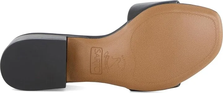 Franco Sarto A-nika Slide Sandals Women's Wedge Shoes Black : 10 M, Leather - Image 3