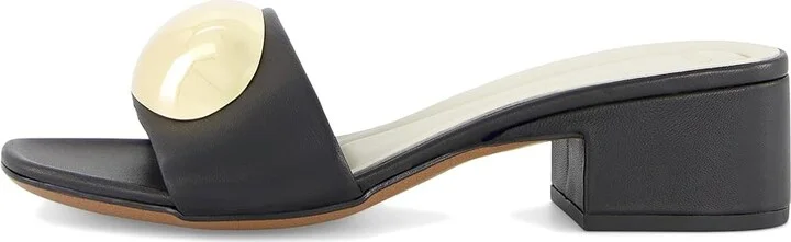 Franco Sarto A-nika Slide Sandals Women's Wedge Shoes Black : 10 M, Leather - Image 6