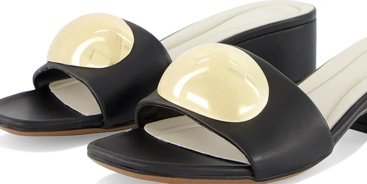 Franco Sarto A-nika Slide Sandals Women's Wedge Shoes Black : 10 M, Leather - Image 7