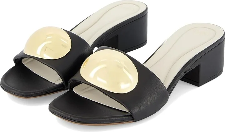 Franco Sarto A-nika Slide Sandals Women's Wedge Shoes Black : 10 M, Leather