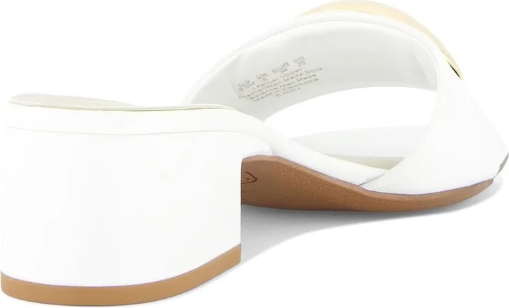 Franco Sarto A-nika Slide Sandals Women's Wedge Shoes Bright White : 5 M, Leather - Image 4