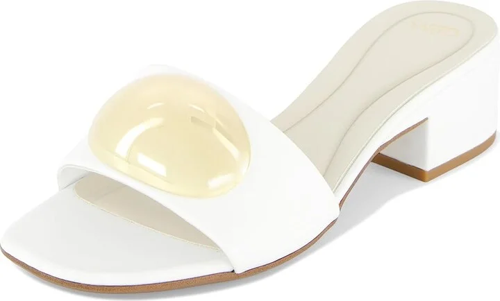 Franco Sarto A-nika Slide Sandals Women's Wedge Shoes Bright White : 5 M, Leather - Image 5