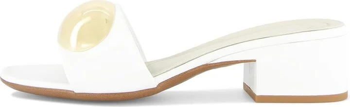 Franco Sarto A-nika Slide Sandals Women's Wedge Shoes Bright White : 5 M, Leather - Image 6