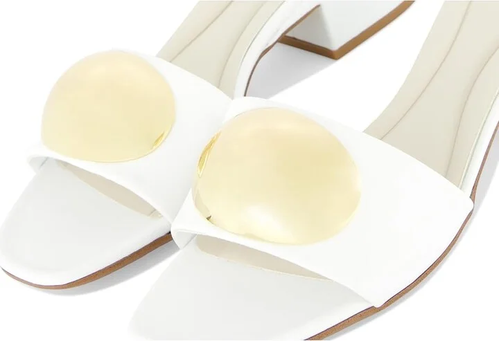 Franco Sarto A-nika Slide Sandals Women's Wedge Shoes Bright White : 5 M, Leather - Image 7