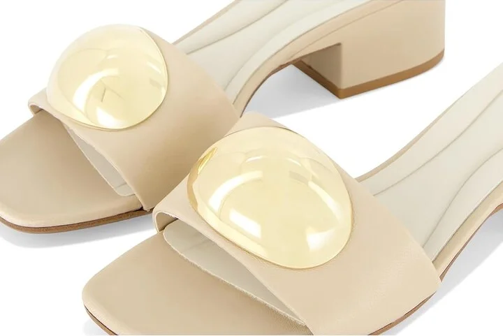Franco Sarto A-nika Slide Sandals Women's Wedge Shoes Oat Beige : 11 M, Leather - Image 7
