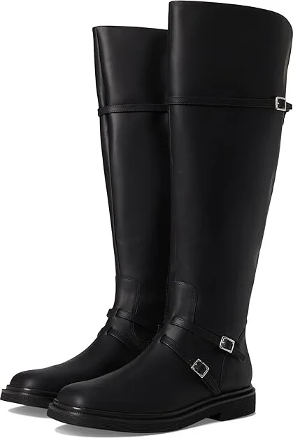 Franco Sarto Ainsley High Shaft Boots Women's Boots Black Leather 1 : 9 M