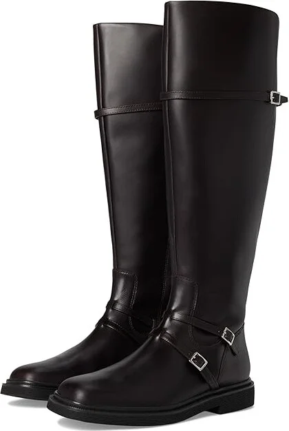 Franco Sarto Ainsley High Shaft Boots Women's Boots Dark Hickory Brown Leather : 6.5 M