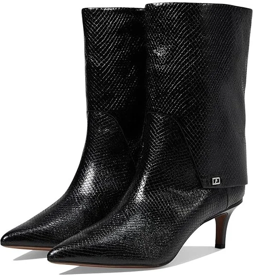 Franco Sarto Alberta Trendy Women's Boots Black Snake : 6.5 M, Rubber/Suede