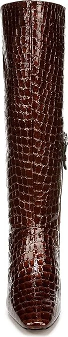 Franco Sarto Andria High Shaft Boot Wide Calf Women's Boots Brown Croc Print Leather : 7 M - Image 4