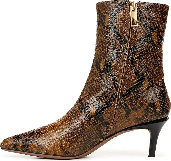 Franco Sarto Anna Women's Boots Woodland Taupe Snake Leather : 5 M, Leather/Rubber - Image 6