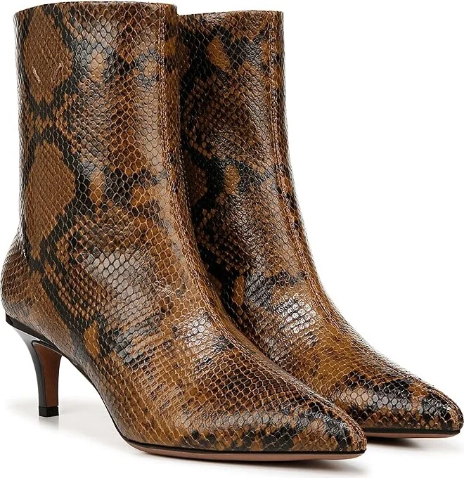 Franco Sarto Anna Women's Boots Woodland Taupe Snake Leather : 5 M, Leather/Rubber