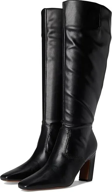 Franco Sarto Bowman - Wide Calf Women's Boots Black Stretch : 9.5 M, Leather/Rubber
