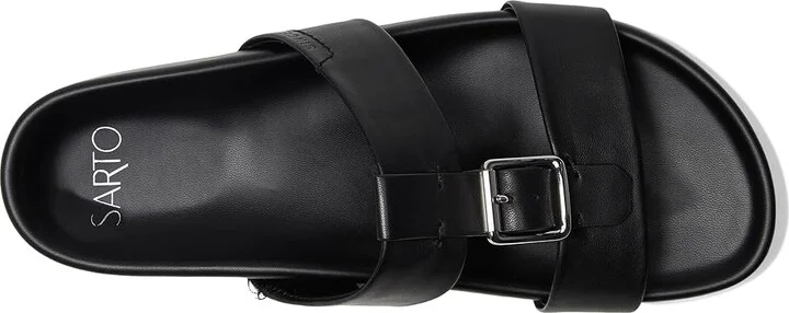 Franco Sarto Braxton Slide Women's Sandals Black : 9.5 M, Leather/Suede - Image 2