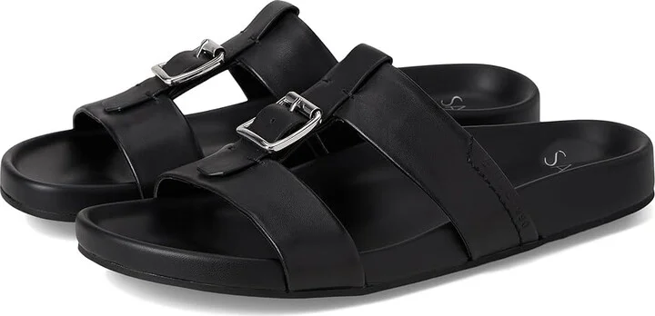 Franco Sarto Braxton Slide Women's Sandals Black : 9.5 M, Leather/Suede