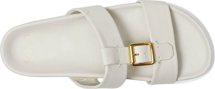 Franco Sarto Braxton Slide Women's Sandals Chiffon White : 11 M, Leather/Suede - Image 2
