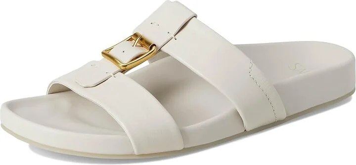 Franco Sarto Braxton Slide Women's Sandals Chiffon White : 11 M, Leather/Suede - Image 5