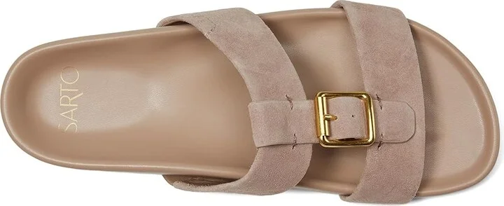 Franco Sarto Braxton Slide Women's Sandals Porcini Beige : 10 M, Leather/Suede - Image 2