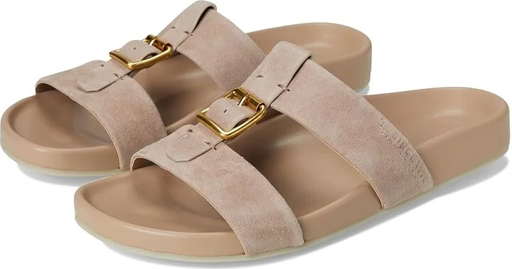Franco Sarto Braxton Slide Women's Sandals Porcini Beige : 10 M, Leather/Suede