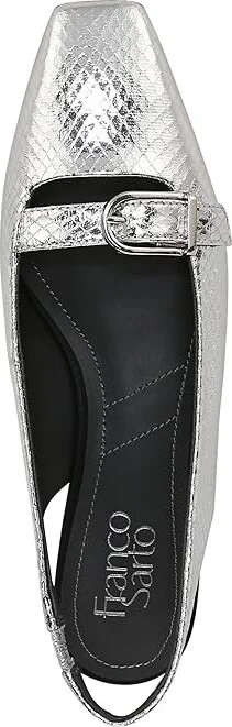 Franco Sarto Carana Slingbacks Women's Shoes Silver Snake Faux Leather : 8 M - Image 2