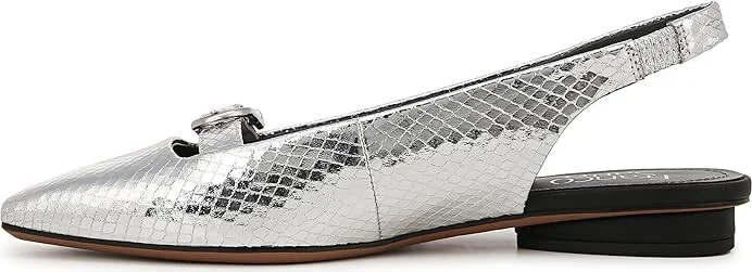 Franco Sarto Carana Slingbacks Women's Shoes Silver Snake Faux Leather : 8 M - Image 6