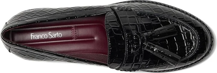 Franco Sarto Carolyn Low Slip-ons Women's Flat Shoes Black Croco Faux Leather : 9 M - Image 2