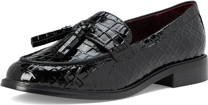 Franco Sarto Carolyn Low Slip-ons Women's Flat Shoes Black Croco Faux Leather : 9 M - Image 5