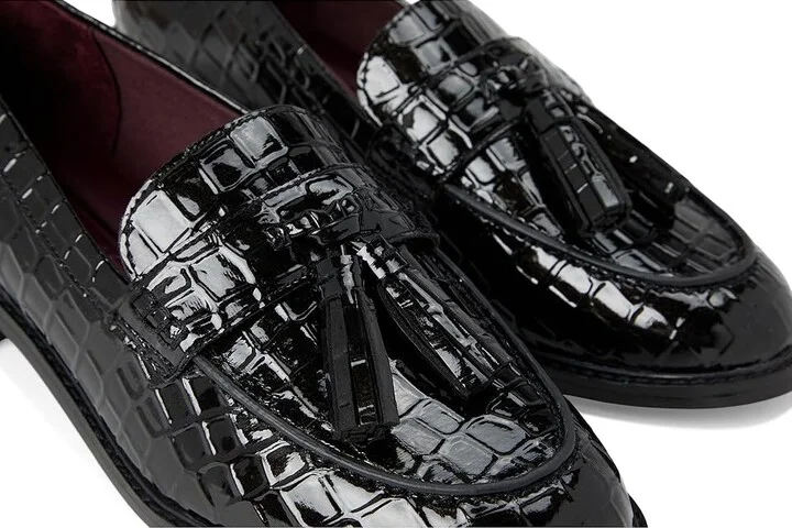 Franco Sarto Carolyn Low Slip-ons Women's Flat Shoes Black Croco Faux Leather : 9 M - Image 7