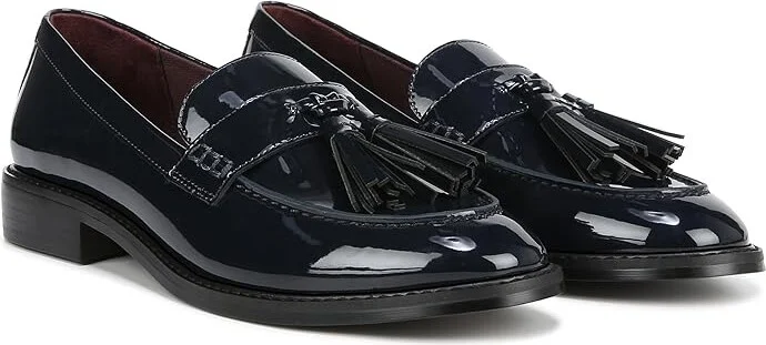 Franco Sarto Carolyn Low Slip-ons Women's Flat Shoes Navy Synthetic : 7.5 M, Faux Fur/Leather