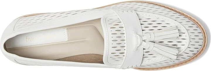 Franco Sarto Carolyn Low Slip-ons Women's Flat Shoes White Cutout : 7.5 W, Leather - Image 2