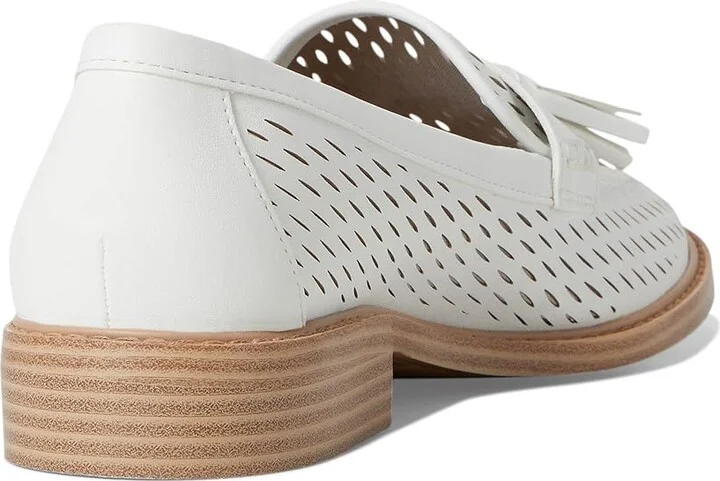 Franco Sarto Carolyn Low Slip-ons Women's Flat Shoes White Cutout : 7.5 W, Leather - Image 4