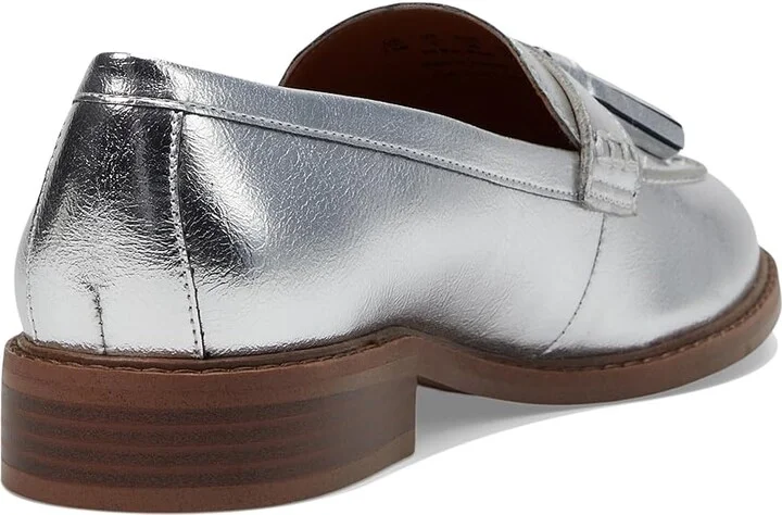 Franco Sarto Carolynn Low Slip-On Tassel Loafers Women's Flat Shoes Silver Metallic : 6.5 M, Leather - Image 4