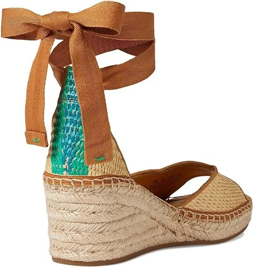 Franco Sarto Casey Wedge Espadrille Sandal Women's Sandals Natural Beige : 9.5 M, Leather/Textile - Image 4