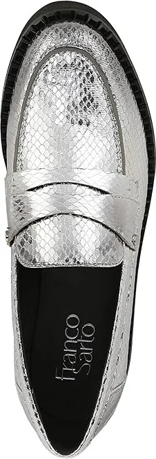 Franco Sarto Cassandra Slip-Ons Women's Flat Shoes Silver Snake Faux Leather : 9.5 M - Image 2