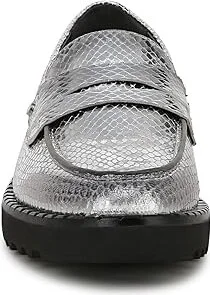 Franco Sarto Cassandra Slip-Ons Women's Flat Shoes Silver Snake Faux Leather : 9.5 M - Image 5