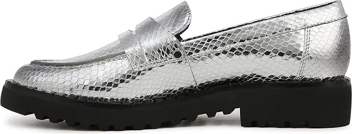 Franco Sarto Cassandra Slip-Ons Women's Flat Shoes Silver Snake Faux Leather : 9.5 M - Image 6