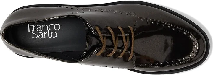 Franco Sarto Charles6 Oxfords Women's Shoes Gunmetal Studded Faux Leather : 6.5 M, Lace/Leather - Image 2
