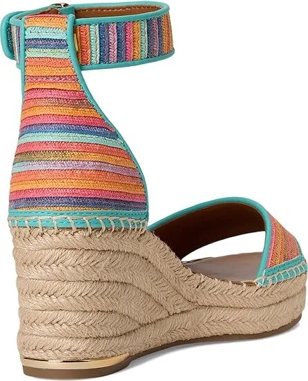Franco Sarto Clemens Raffia Espadrille Wedge Heel Sandals Women's Sandals : 10 M, Leather - Image 4