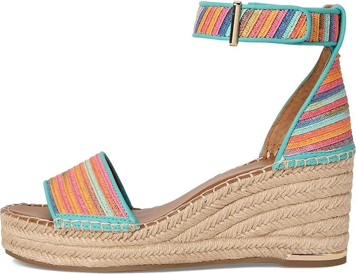 Franco Sarto Clemens Raffia Espadrille Wedge Heel Sandals Women's Sandals : 10 M, Leather - Image 6