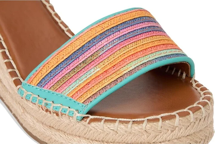 Franco Sarto Clemens Raffia Espadrille Wedge Heel Sandals Women's Sandals : 10 M, Leather - Image 7