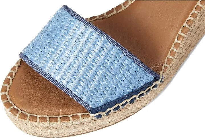 Franco Sarto Clemens Raffia Espadrille Wedge Heel Sandals Women's Sandals Denim Blue Raffia : 7 M, Rubber/Synthetic/Textile - Image 7